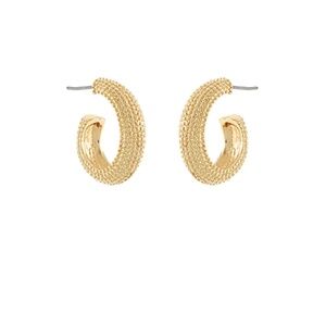 Textured Oval Shape Hoops